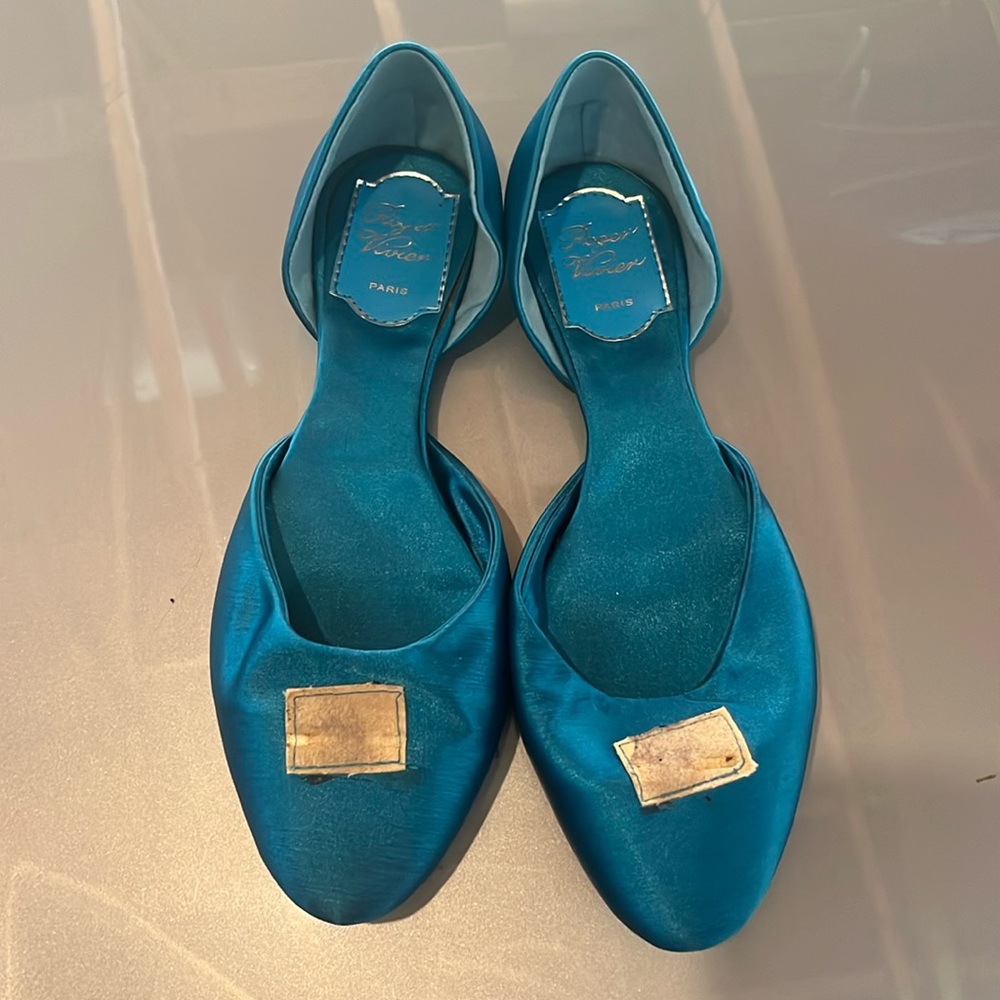 Roger Vivier Paris Ballarine teal missing front detail 8/38 customizable like ne